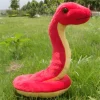 Peluche serpent rouge doux câlin enfant chambre