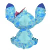 Peluche Stitch bleu clair avec une fleur rose