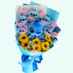 Peluche Stitch bouquet floral doux cadeau original