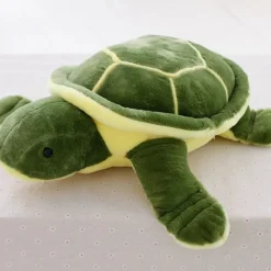 Peluche tortue douce verte et jaune