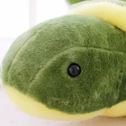 Peluche tortue douce verte et jaune