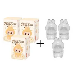 Peluche type Labubu assise boîte mystère