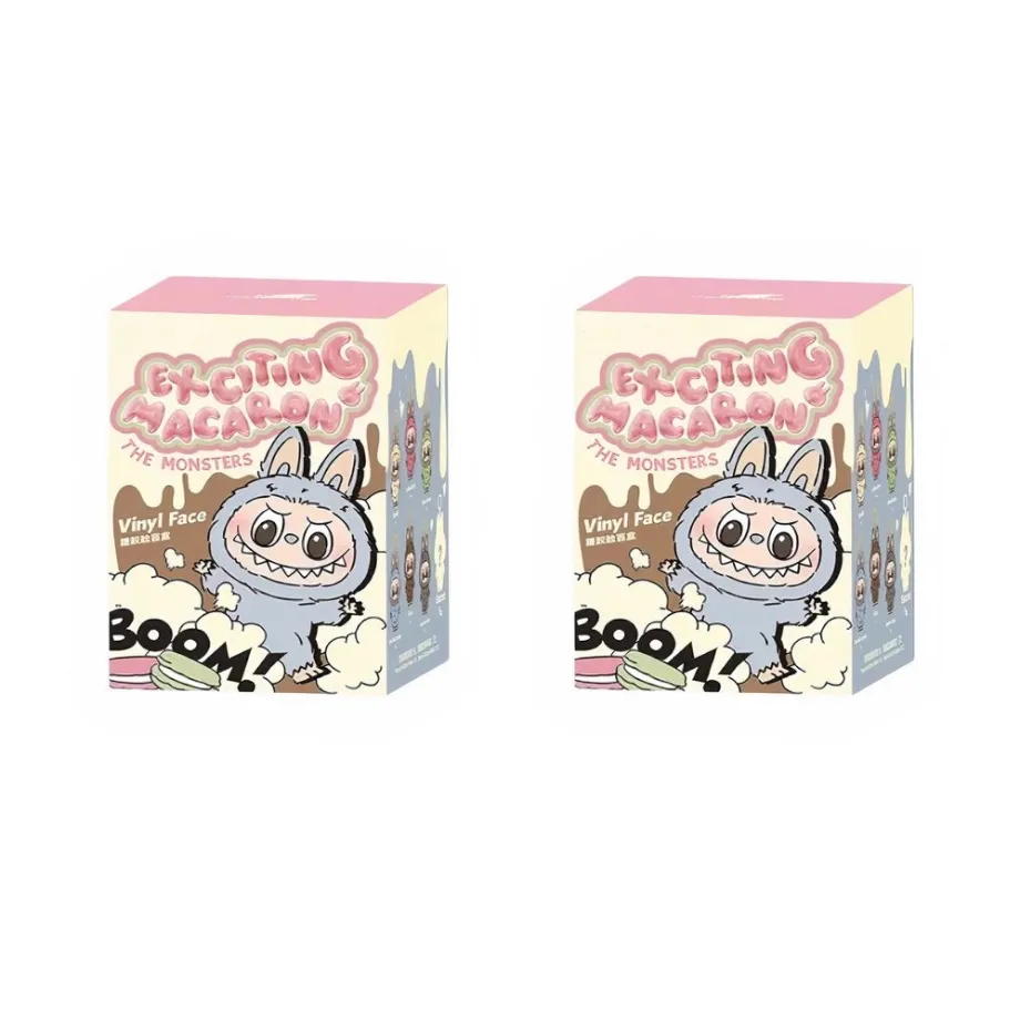 Peluche type Labubu debout boîte mystère