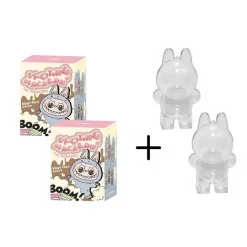 Peluche type Labubu debout boîte mystère