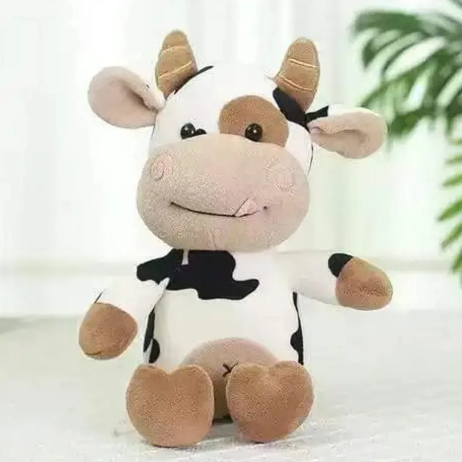 Peluche vache blanche et câline