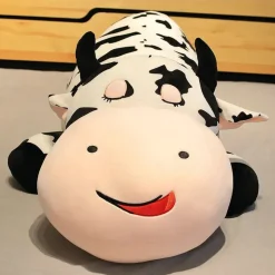 Peluche vache géante noire et blanche