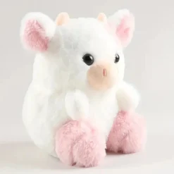 Peluche vache rose et blanche mignonne et douce